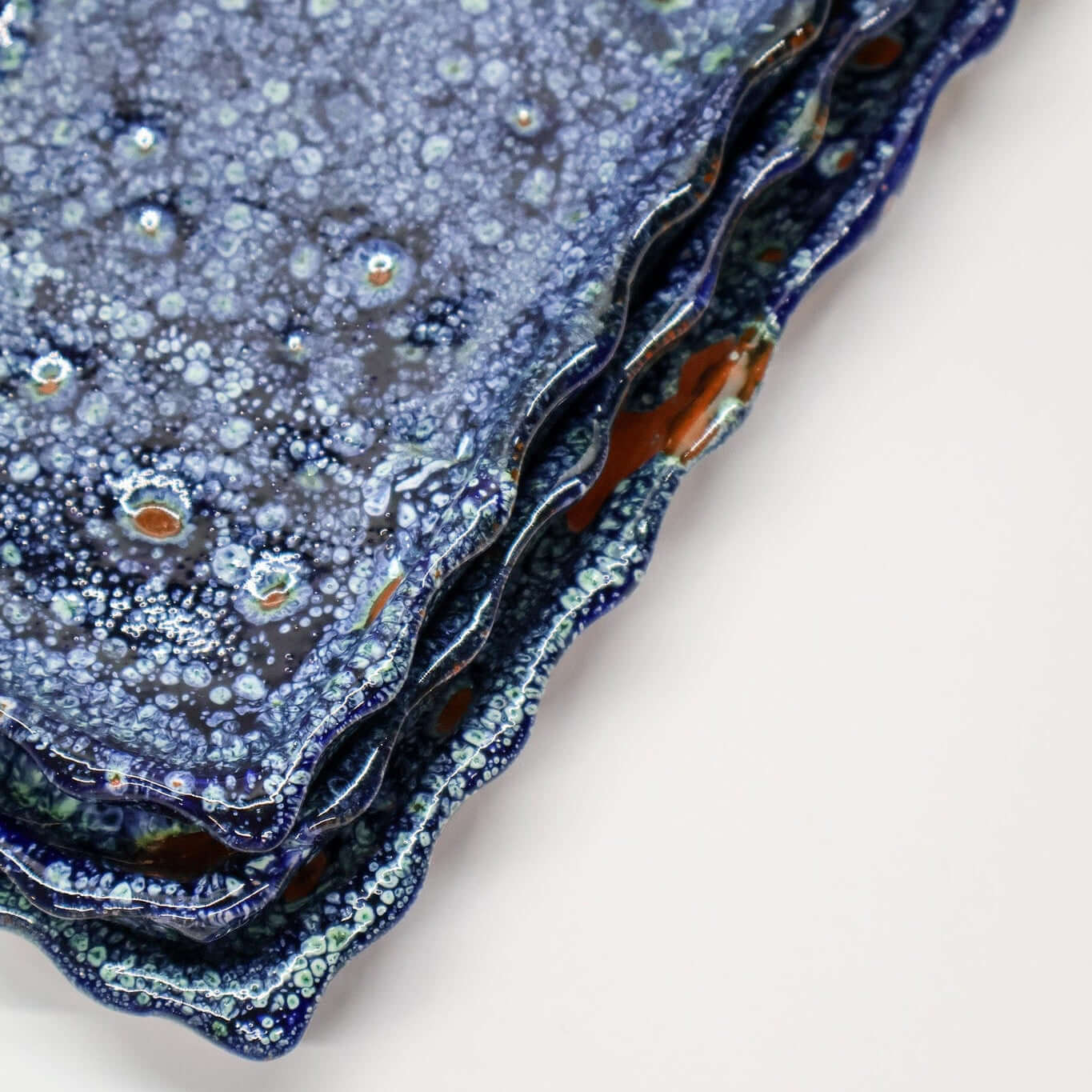 Trio de plat, rectangle, bleu - collection Ayyur