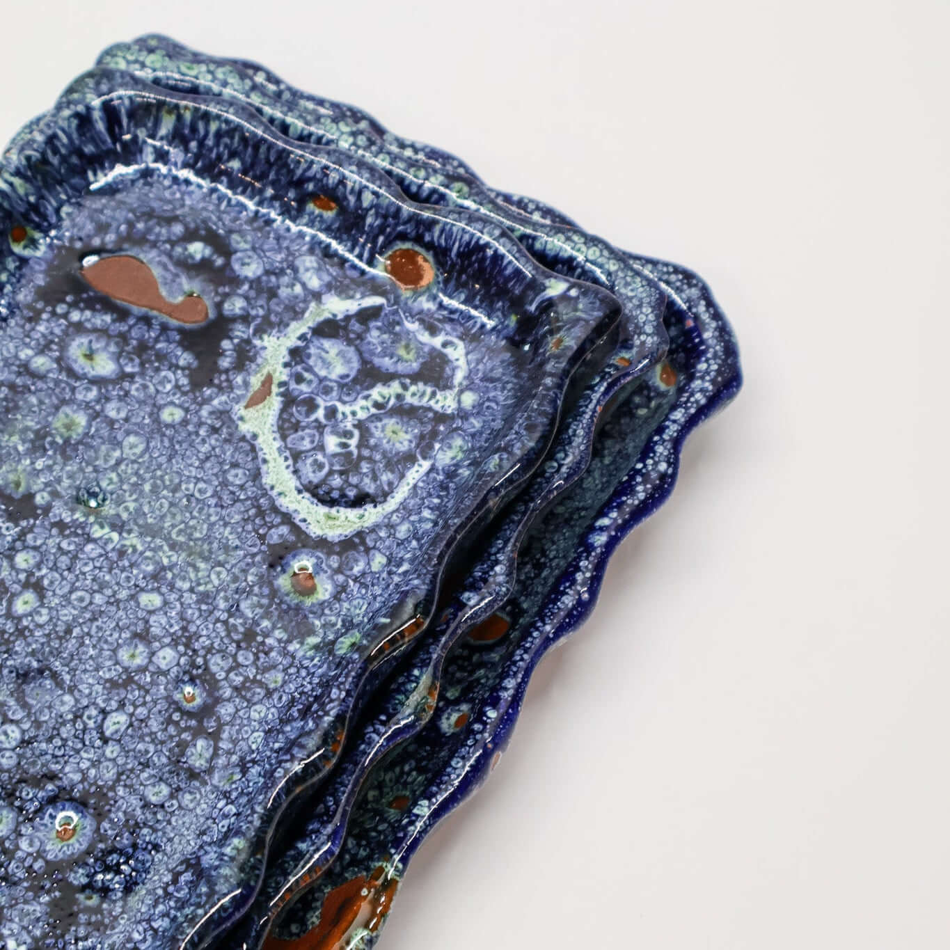 Trio de plat, rectangle, bleu - collection Ayyur